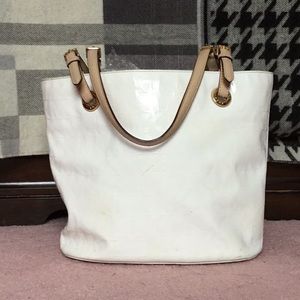 Michael Kors white patent leather purse